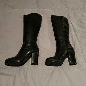 Frye Parker Black Leather High Heel Boots - Size 7M